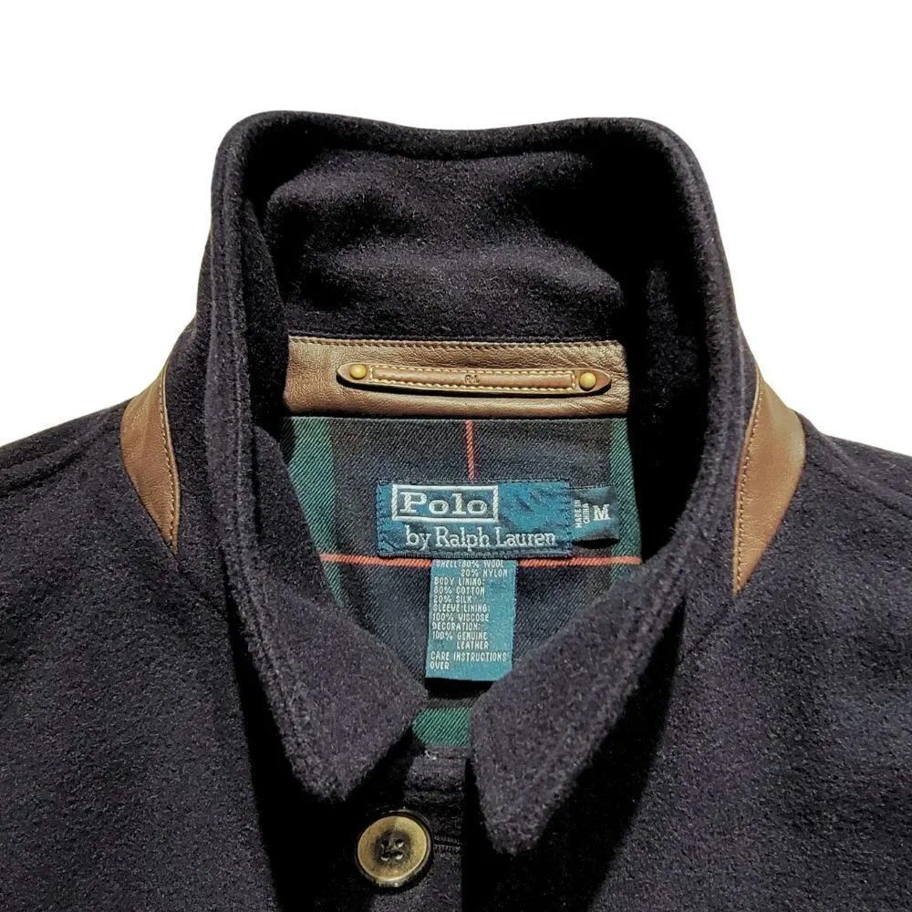 *RARE* POLO RALPH LAUREN Silk, Wool, Leather & Corduroy Bomber Jacket Mens M